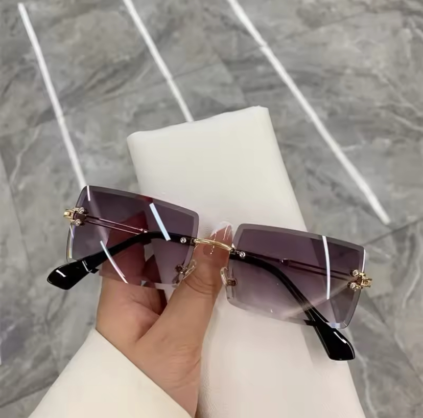 Unisex Small Rimless Sunglasses