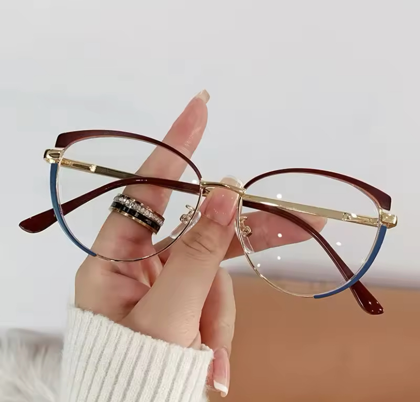 Fashion Luxury Women Anti Blue Light Glasses Computer Eyewear Frame + Solar glass