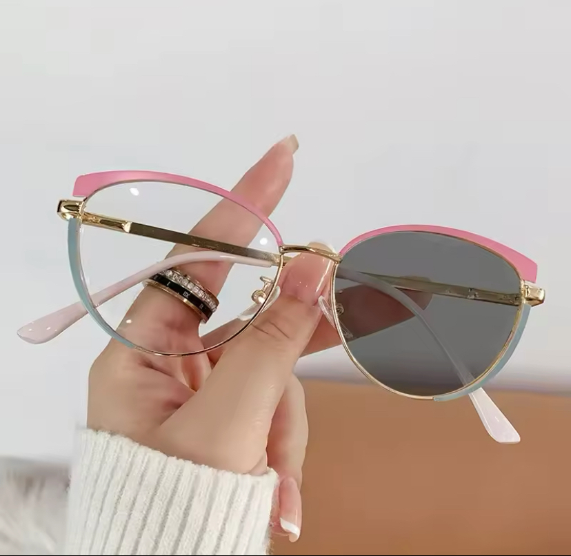 Fashion Luxury Women Anti Blue Light Glasses Computer Eyewear Frame + Solar glass