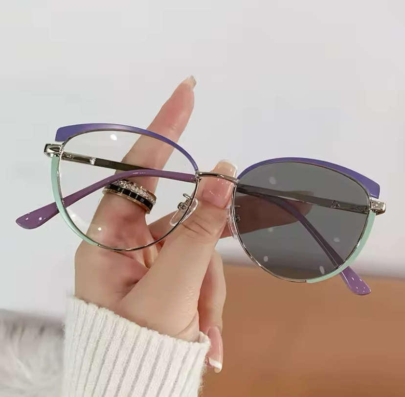 Fashion Luxury Women Anti Blue Light Glasses Computer Eyewear Frame + Solar glass
